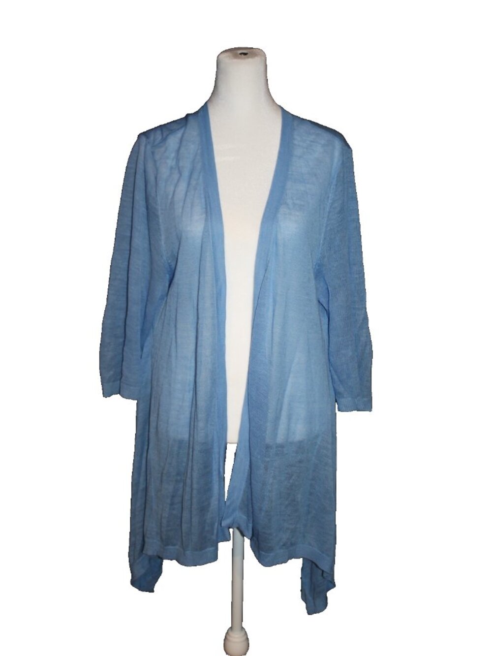 Chicos Lightweight Sheer Cardigan Sweater Women's Chicos Size 3 XL 16 Blue